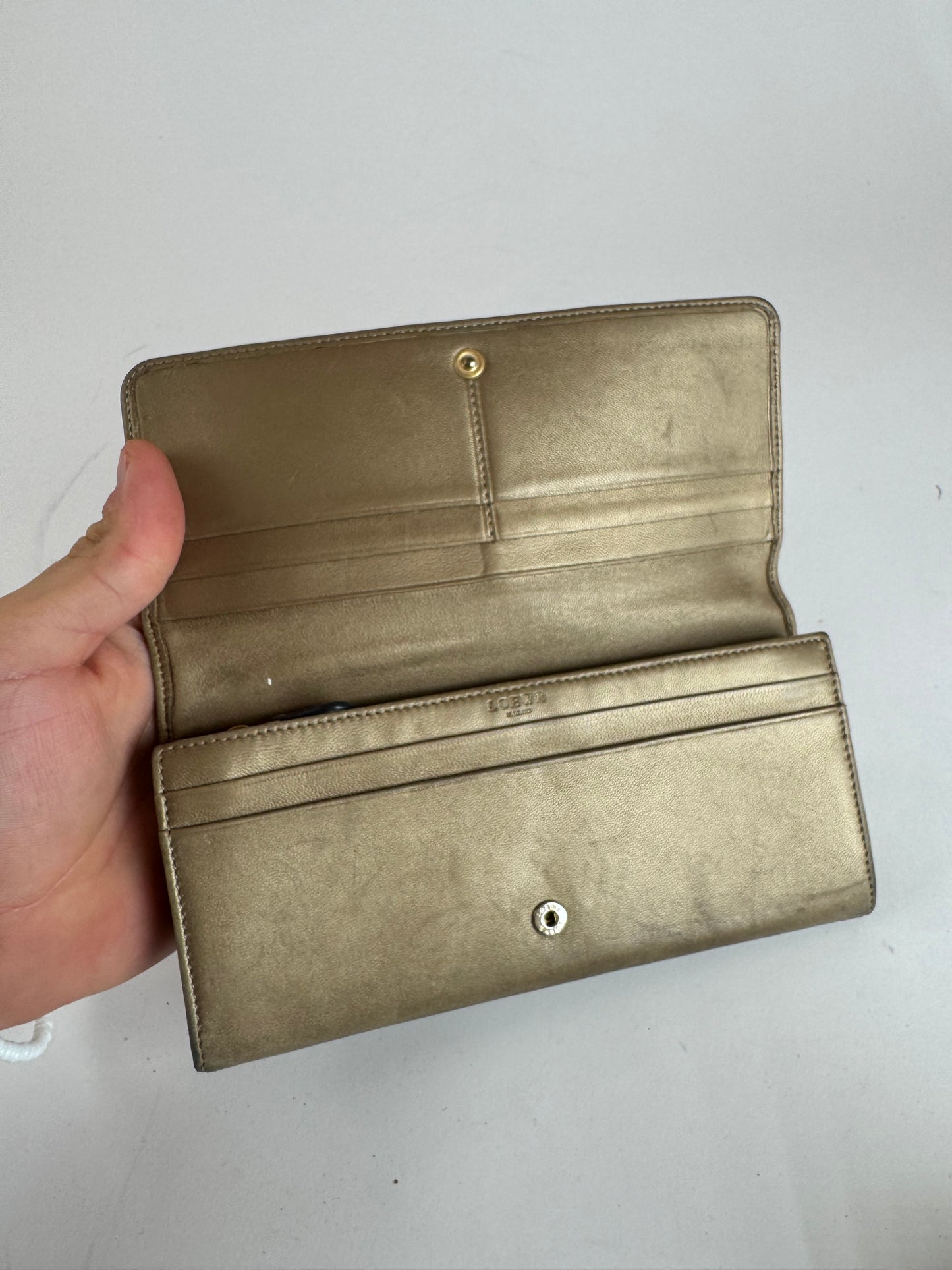 Vintage Loewe Madrid Leather Wallet beige