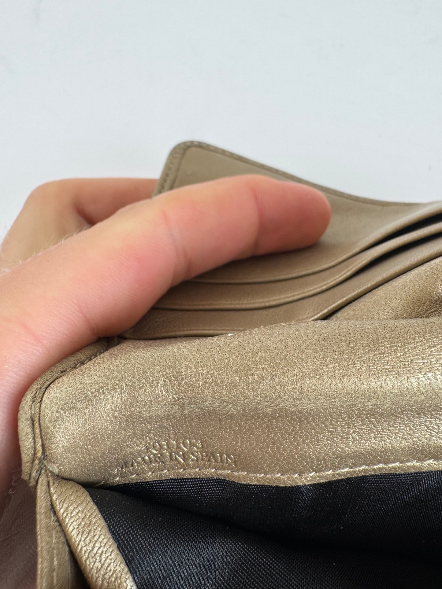 Vintage Loewe Madrid Leather Wallet beige