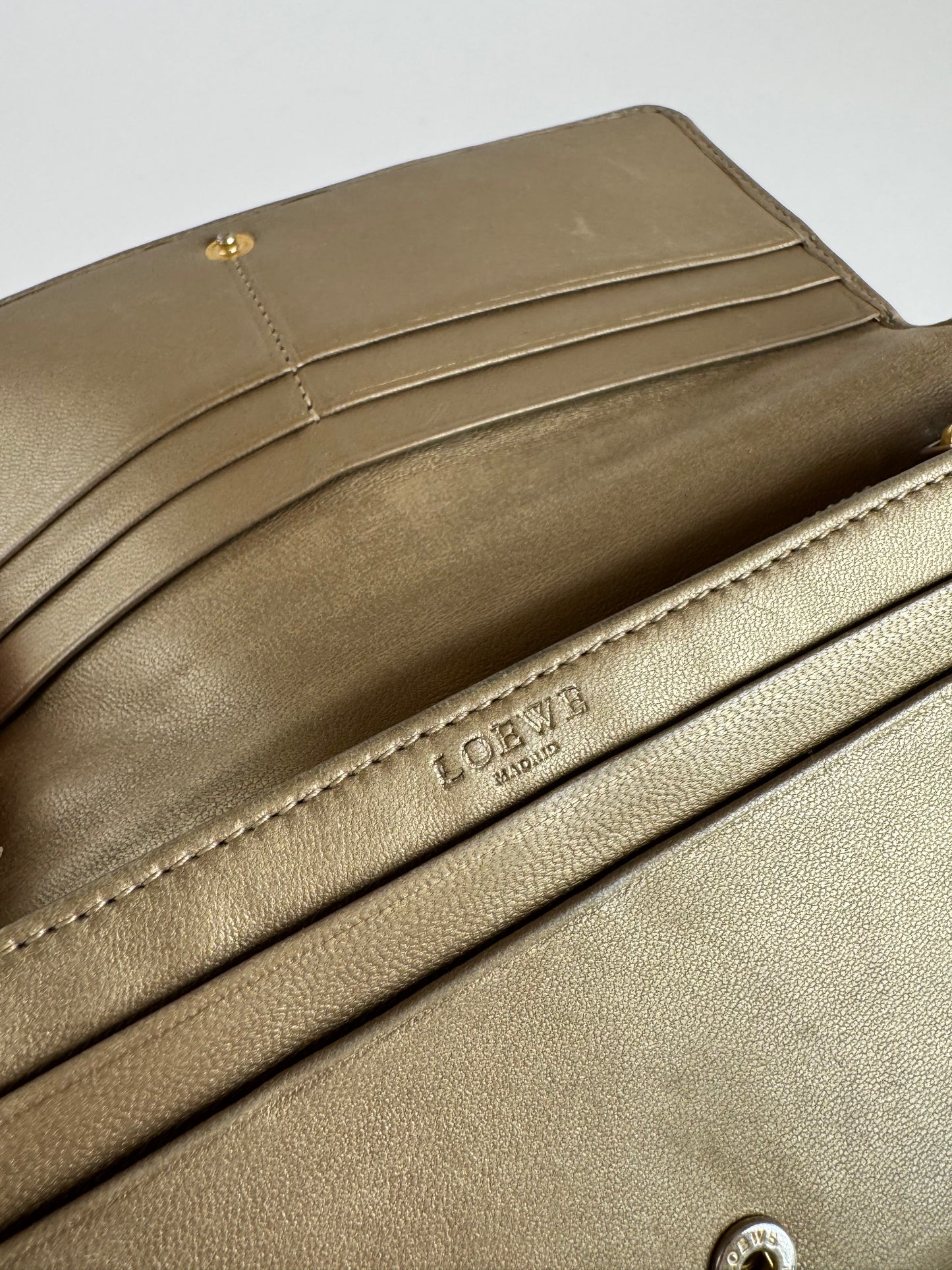 Vintage Loewe Madrid Leather Wallet beige