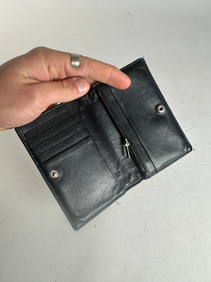 Vintage Celine Paris Leather Keychain Wallet Black White