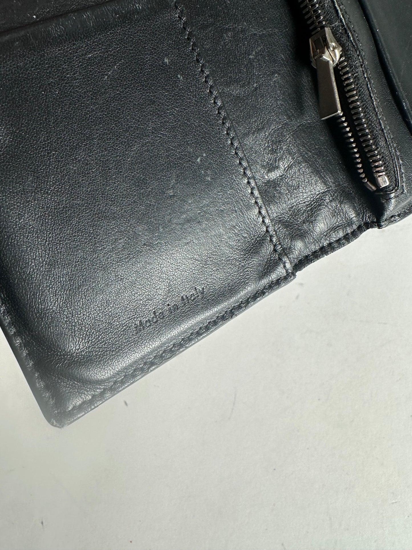 Vintage Celine Paris Leather Keychain Wallet Black White