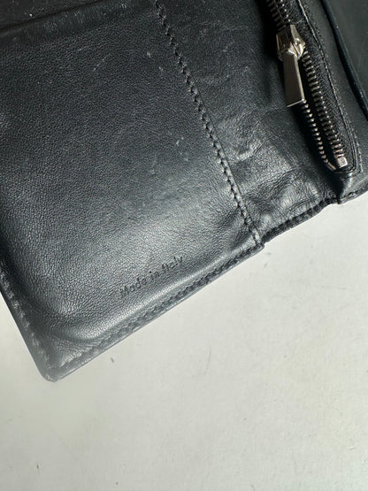Vintage Celine Paris Leather Keychain Wallet Black White