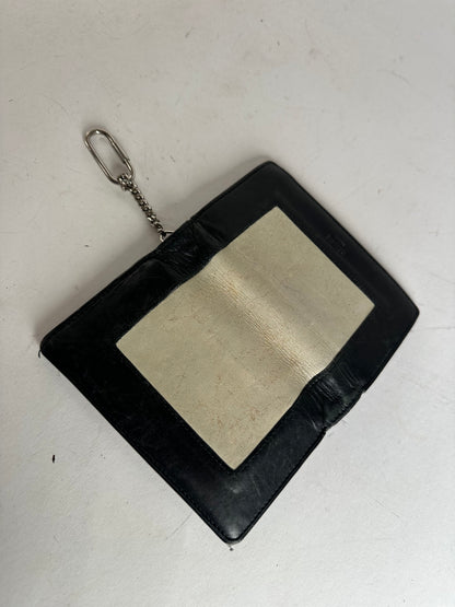 Vintage Celine Paris Leather Keychain Wallet Black White