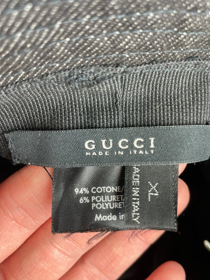 Vintage Gucci Polyester & Leather Bucket Hat Black