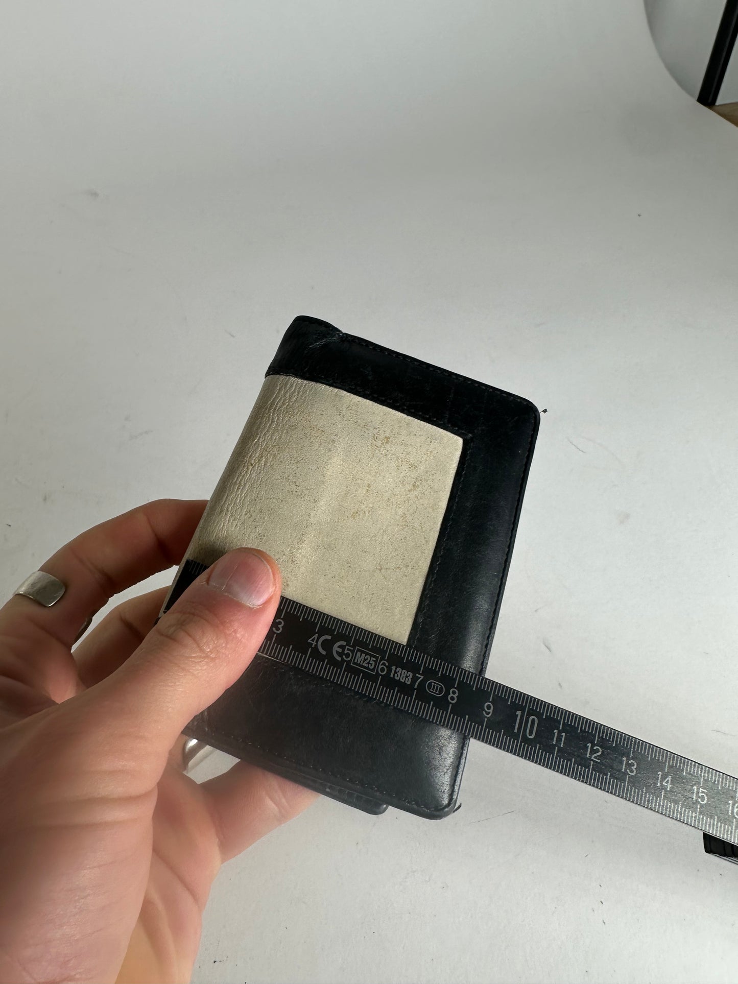 Vintage Celine Paris Leather Keychain Wallet Black White