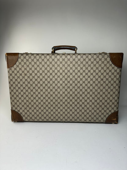 Vintage Gucci GG Supreme Monogram Hard Suitcase Beige Ebony