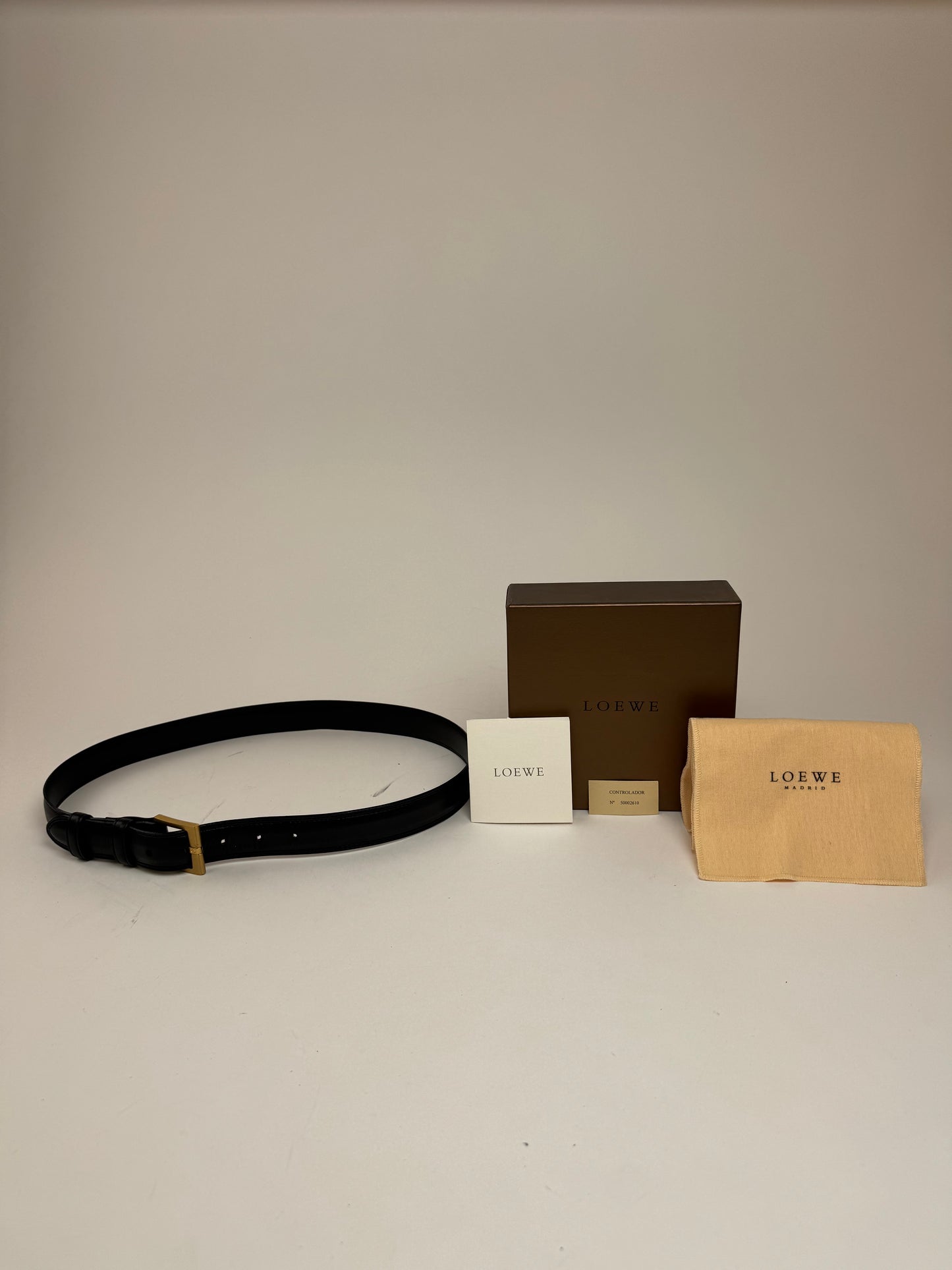 Vintage Loewe Madrid Leather Belt black