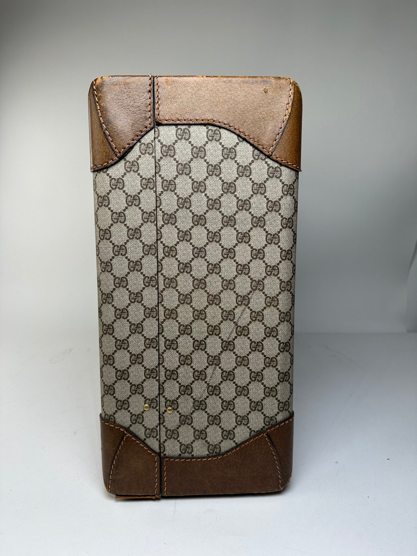 Vintage Gucci GG Supreme Monogram Hard Suitcase Beige Ebony