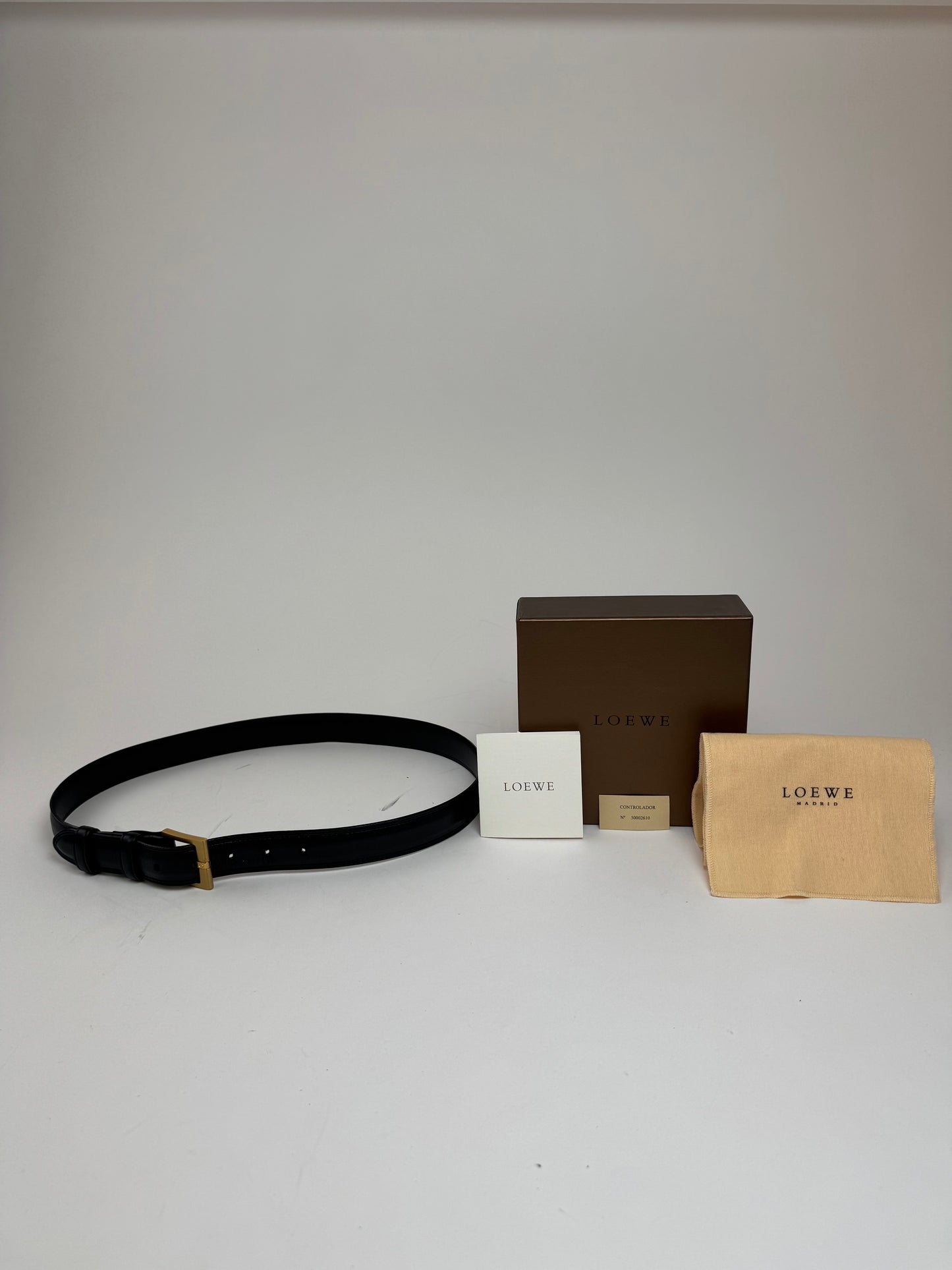 Vintage Loewe Madrid Leather Belt black