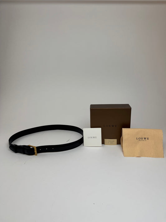Vintage Loewe Madrid Leather Belt black