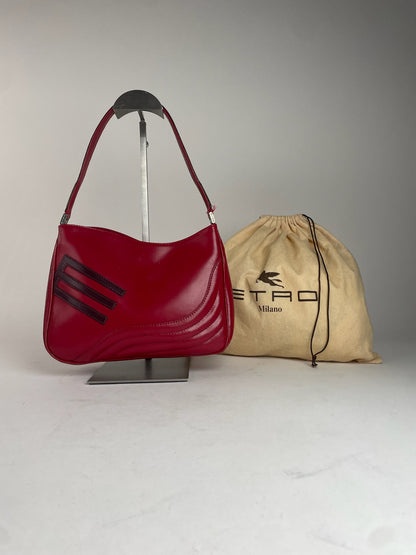 Vintage Etro Leather Bag Red
