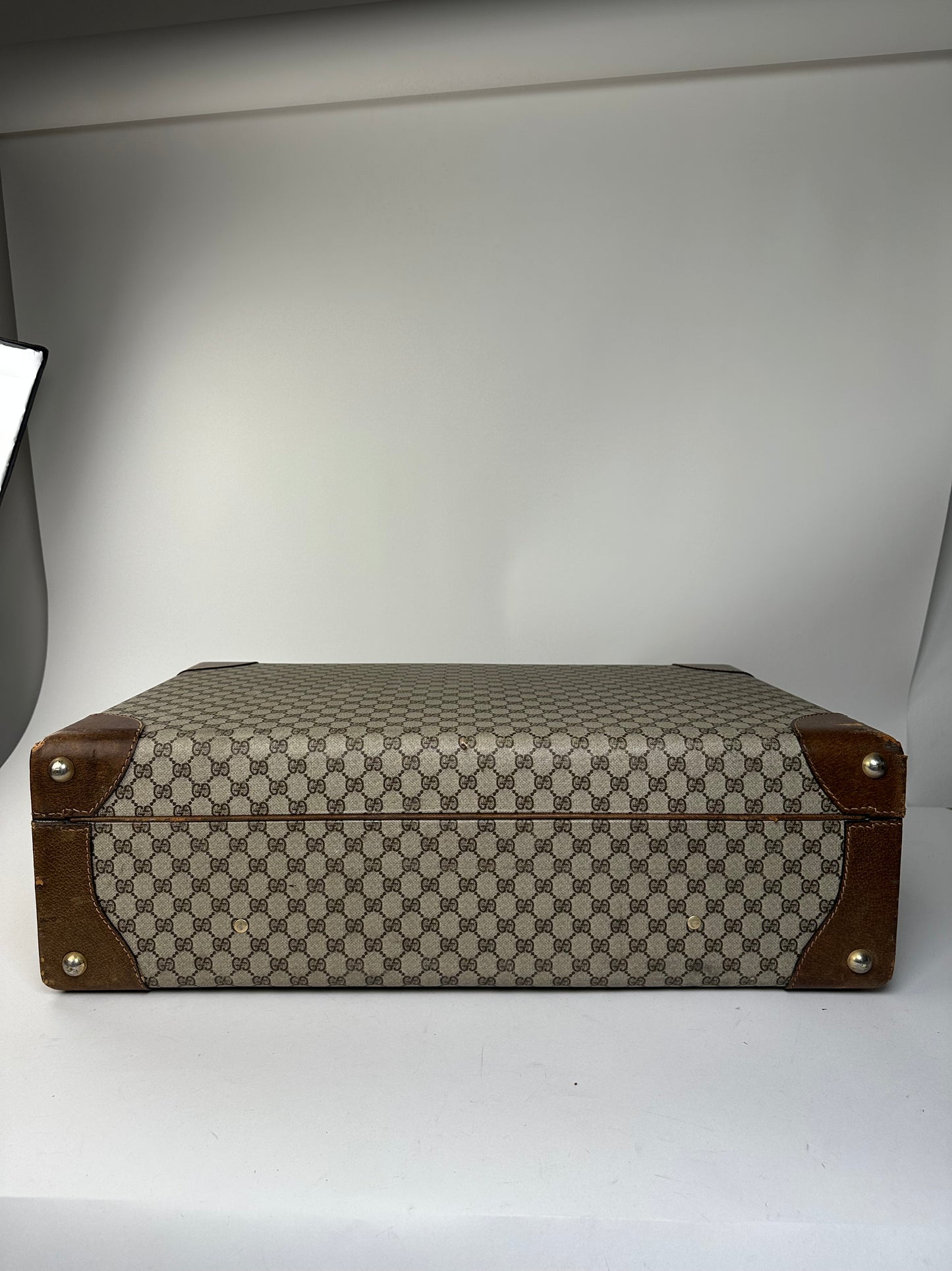 Vintage Gucci GG Supreme Monogram Hard Suitcase Beige Ebony