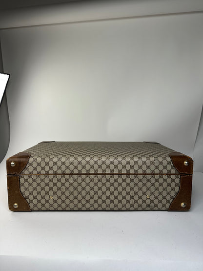 Vintage Gucci GG Supreme Monogram Hard Suitcase Beige Ebony