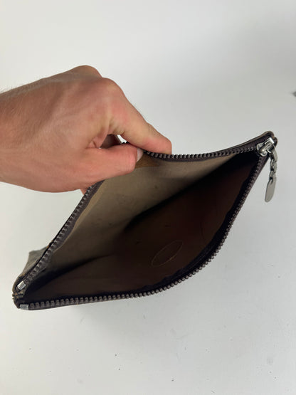 Pochette vintage Gucci Plus en cuir marron gris