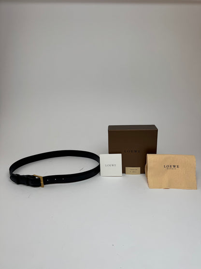 Vintage Loewe Madrid Leather Belt black