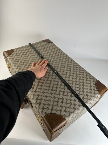 Vintage Gucci GG Supreme Monogram Hard Suitcase Beige Ebony