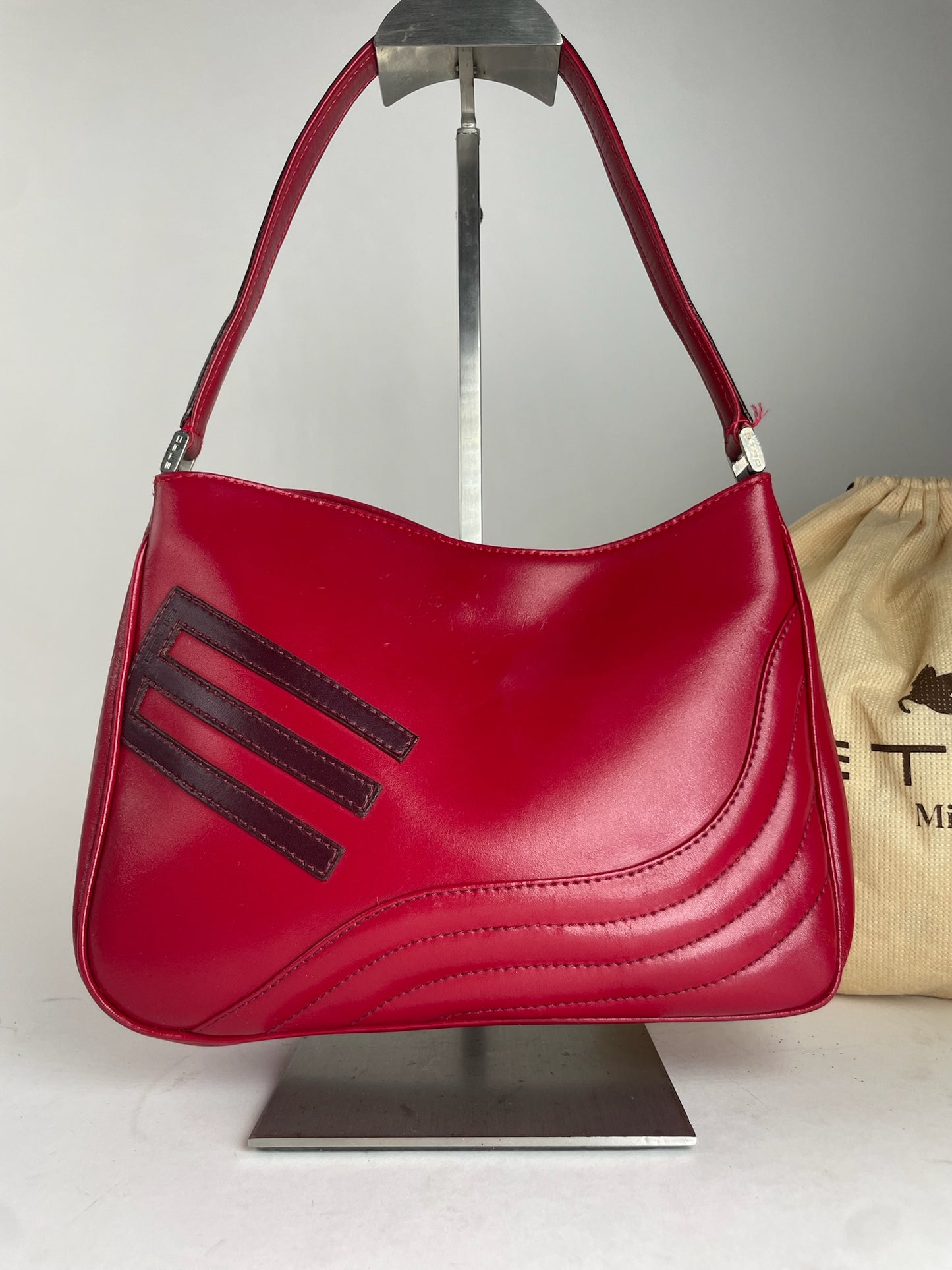 Vintage Etro Leather Bag Red
