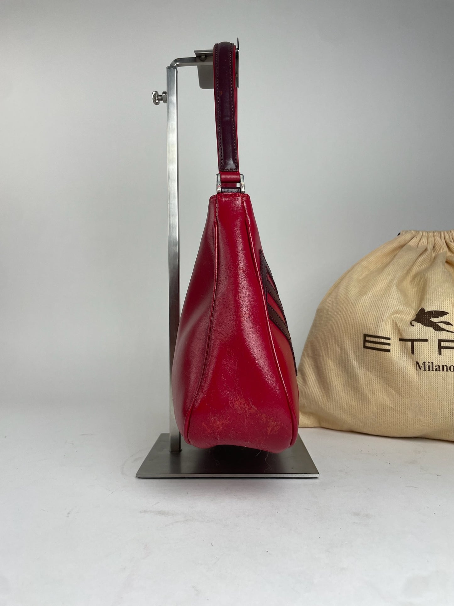 Vintage Etro Leather Bag Red