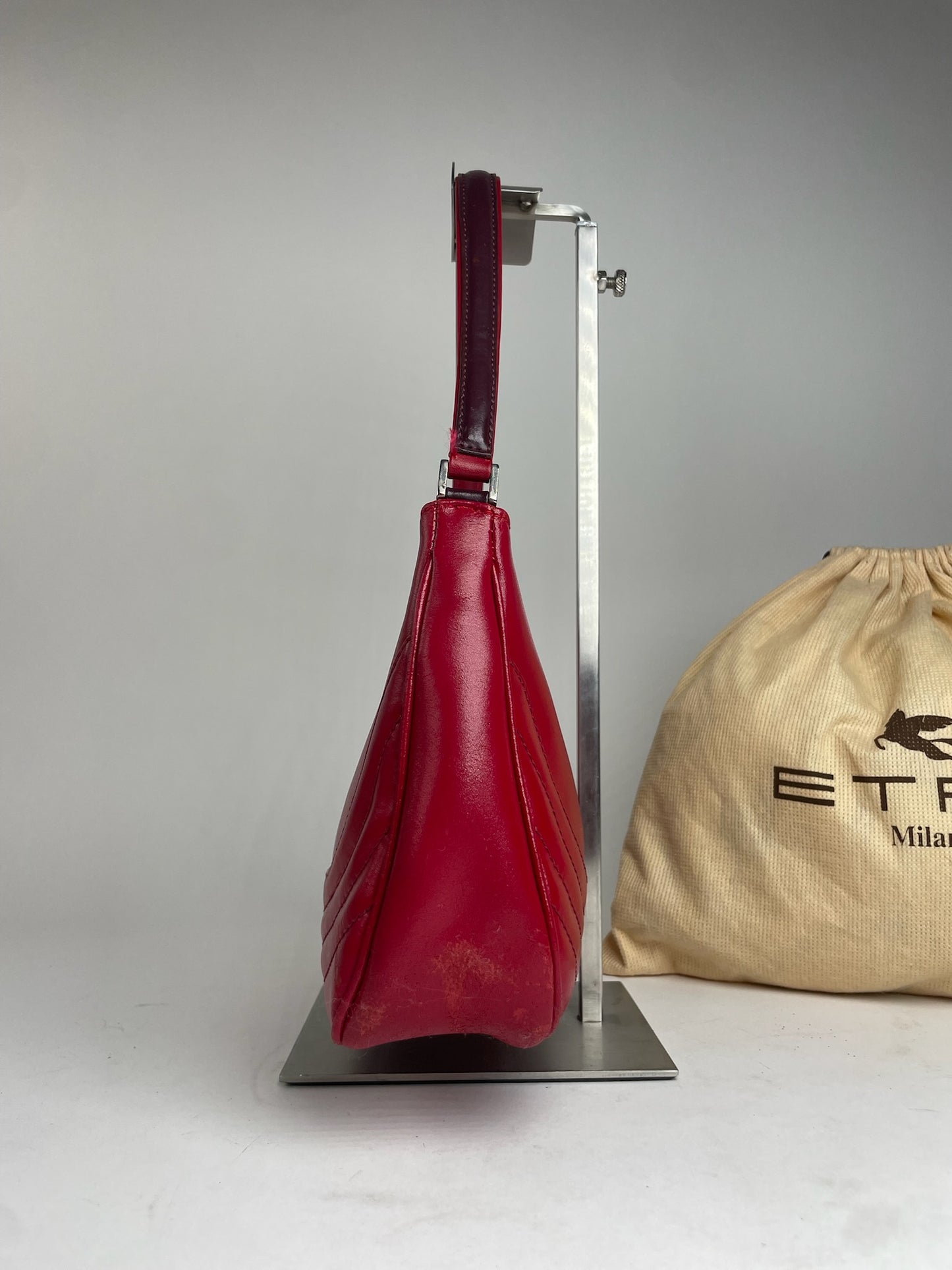 Vintage Etro Leather Bag Red