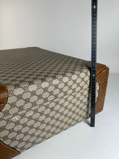 Vintage Gucci GG Supreme Monogram Hard Suitcase Beige Ebony