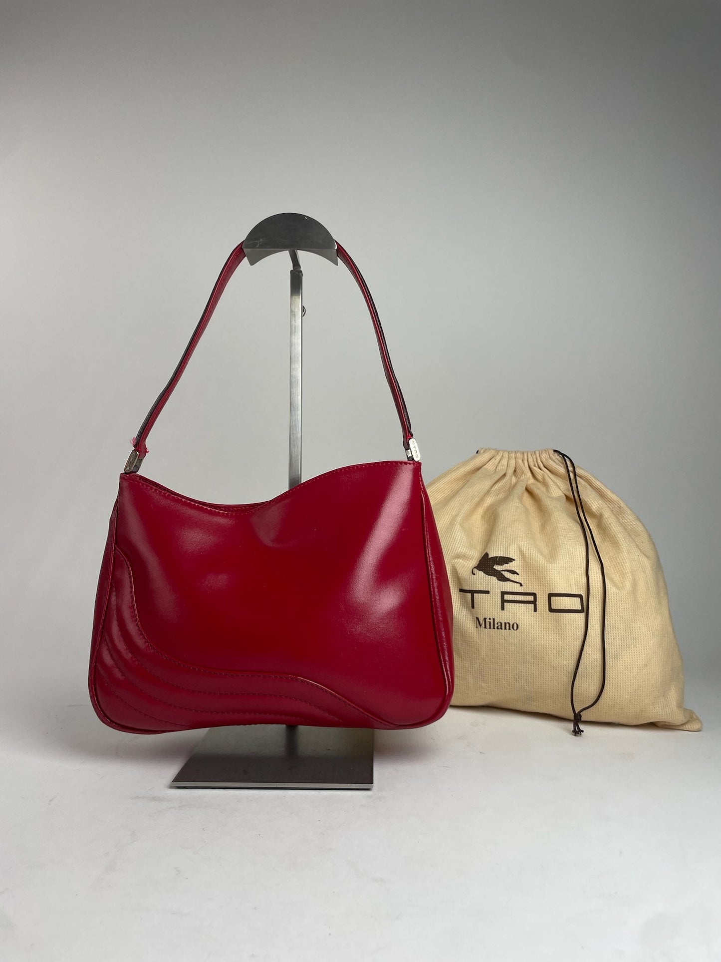 Vintage Etro Leather Bag Red