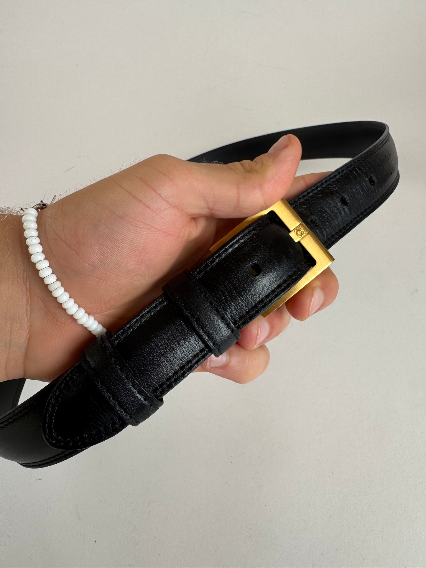 Vintage Loewe Madrid Leather Belt black