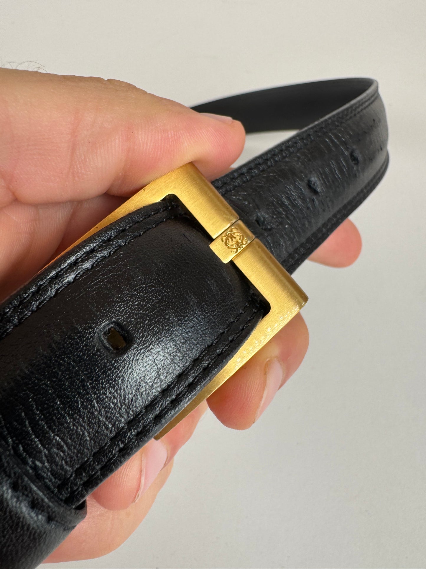 Vintage Loewe Madrid Leather Belt black