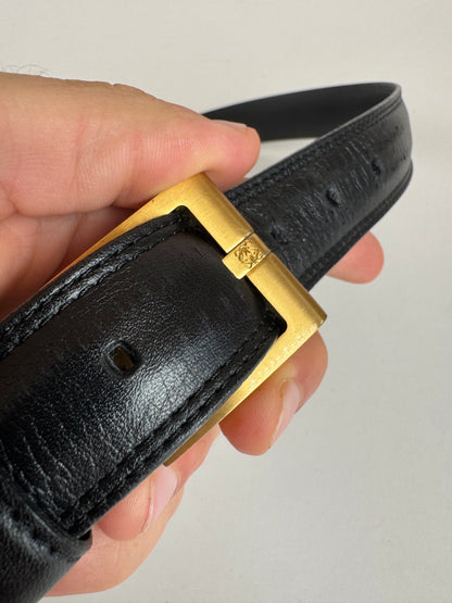 Vintage Loewe Madrid Leather Belt black