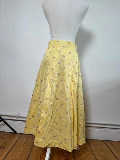 Vintage Chloe Silk Blend Floral Skirt Yellow c. 2000