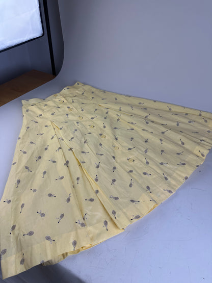 Vintage Chloe Silk Blend Floral Skirt Yellow c. 2000