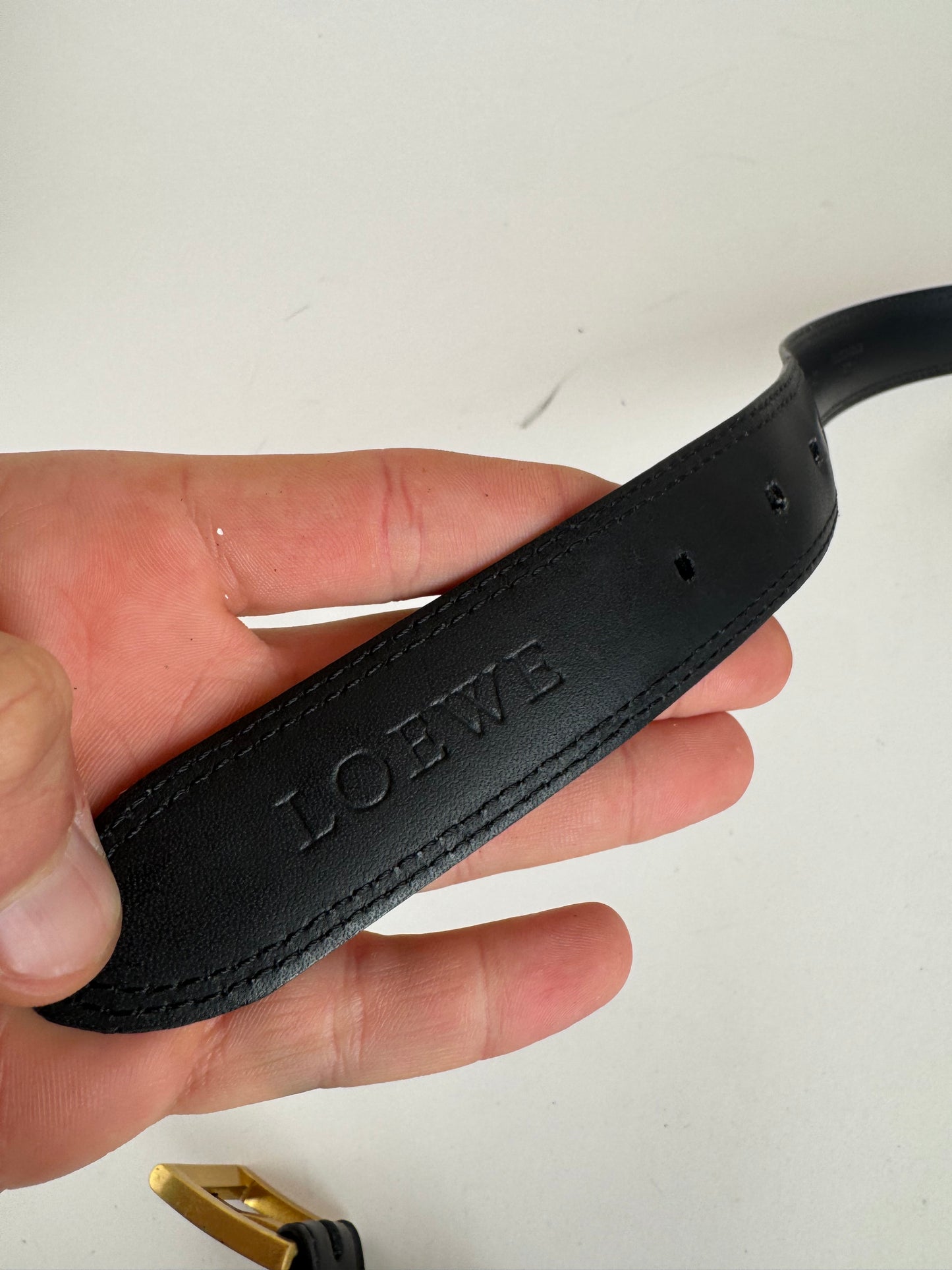 Vintage Loewe Madrid Leather Belt black