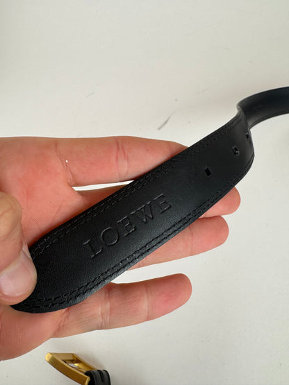 Vintage Loewe Madrid Leather Belt black