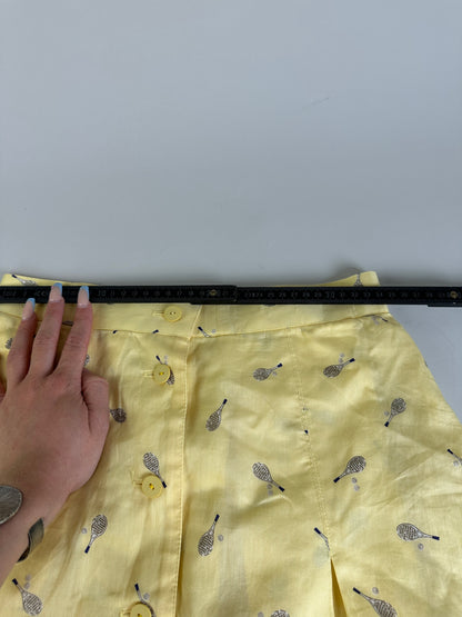 Vintage Chloe Silk Blend Floral Skirt Yellow c. 2000