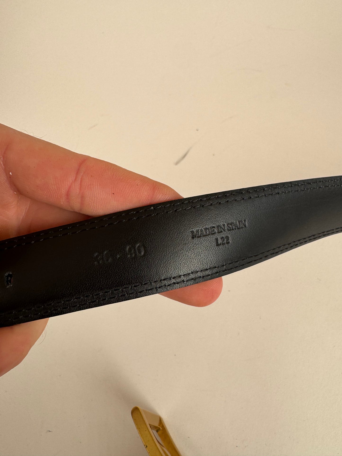 Vintage Loewe Madrid Leather Belt black