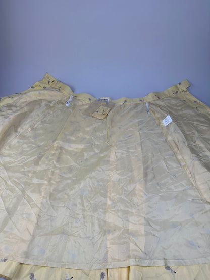 Vintage Chloe Silk Blend Floral Skirt Yellow c. 2000