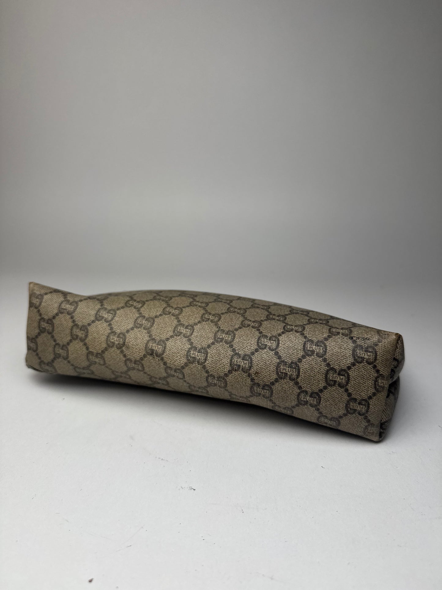 Pochette vintage Gucci Plus en cuir marron gris