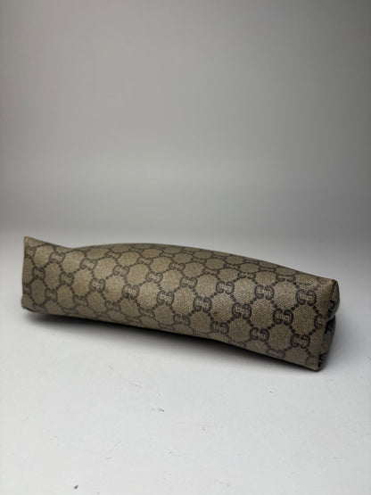 Pochette vintage Gucci Plus en cuir marron gris