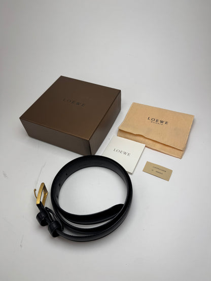 Vintage Loewe Madrid Leather Belt black