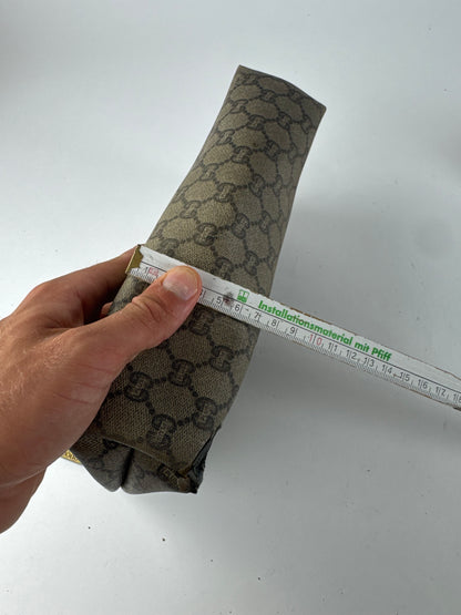 Pochette vintage Gucci Plus en cuir marron gris