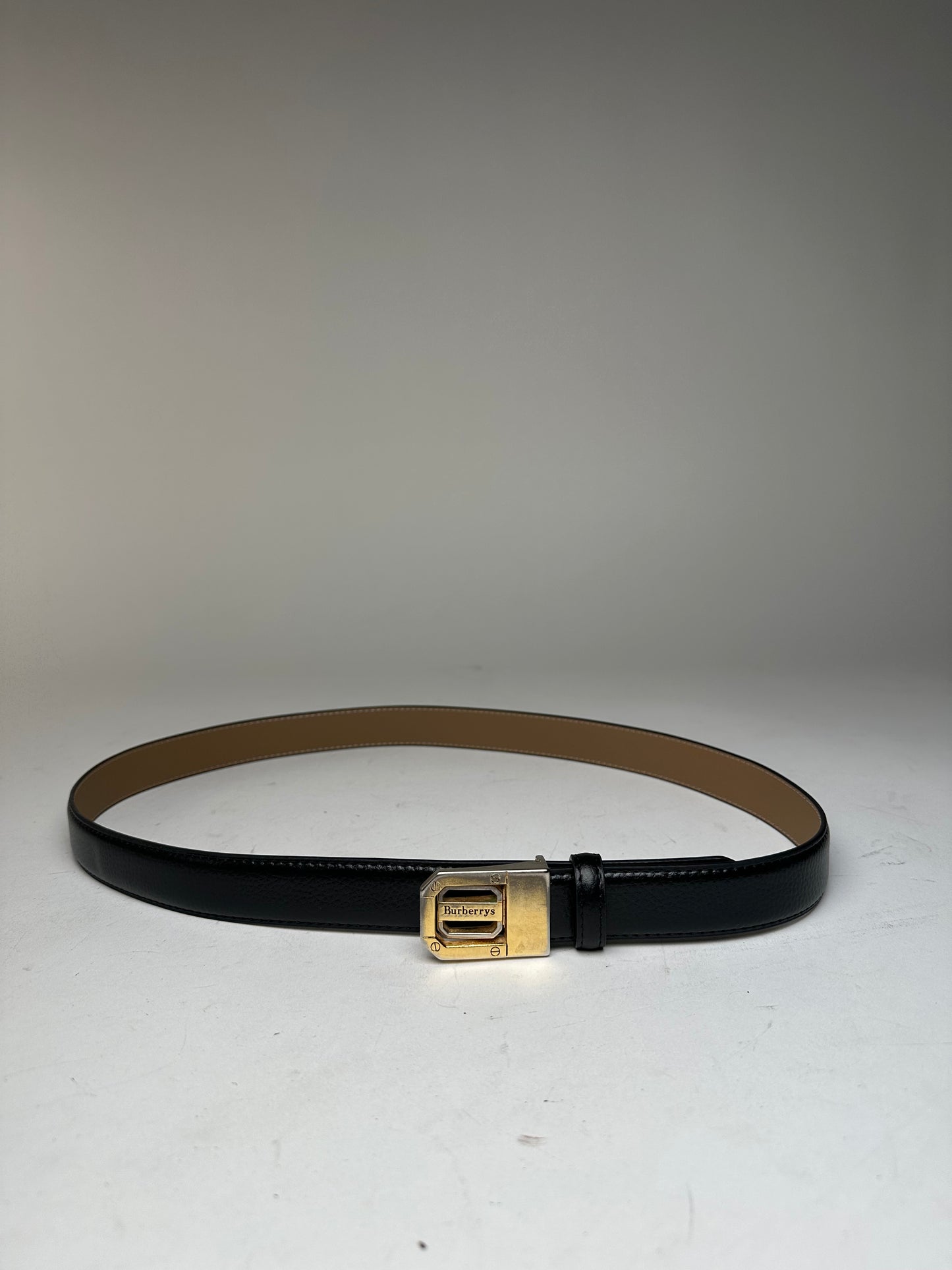 Vintage Burberry Leather Belt Black