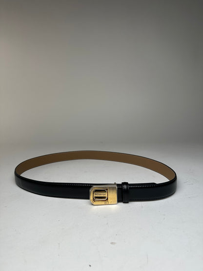Vintage Burberry Leather Belt Black