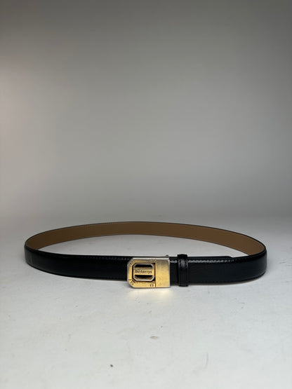 Vintage Burberry Leather Belt Black