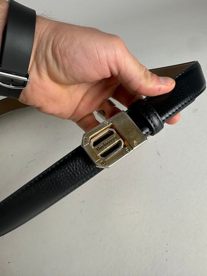 Vintage Burberry Leather Belt Black