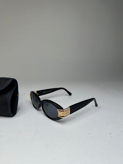 Vintage Yves Saint Laurent Sunglasses Black Gold YSL Logo