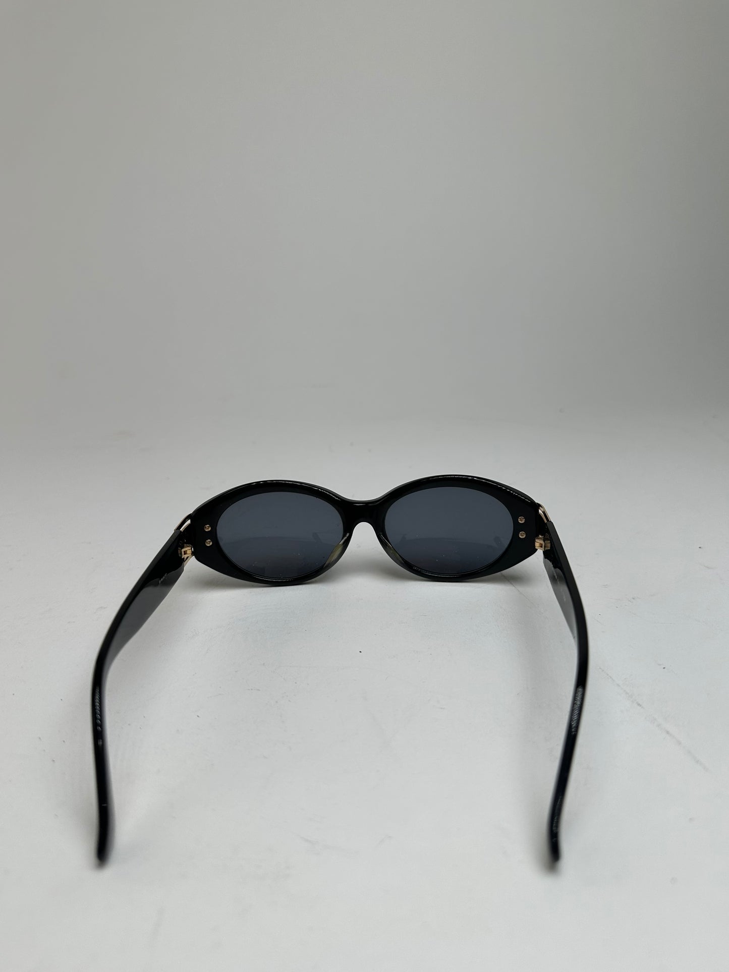 Vintage Yves Saint Laurent Sunglasses Black Gold YSL Logo
