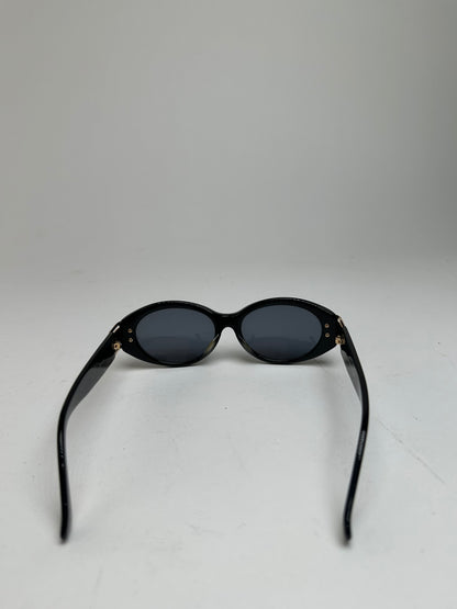 Vintage Yves Saint Laurent Sunglasses Black Gold YSL Logo