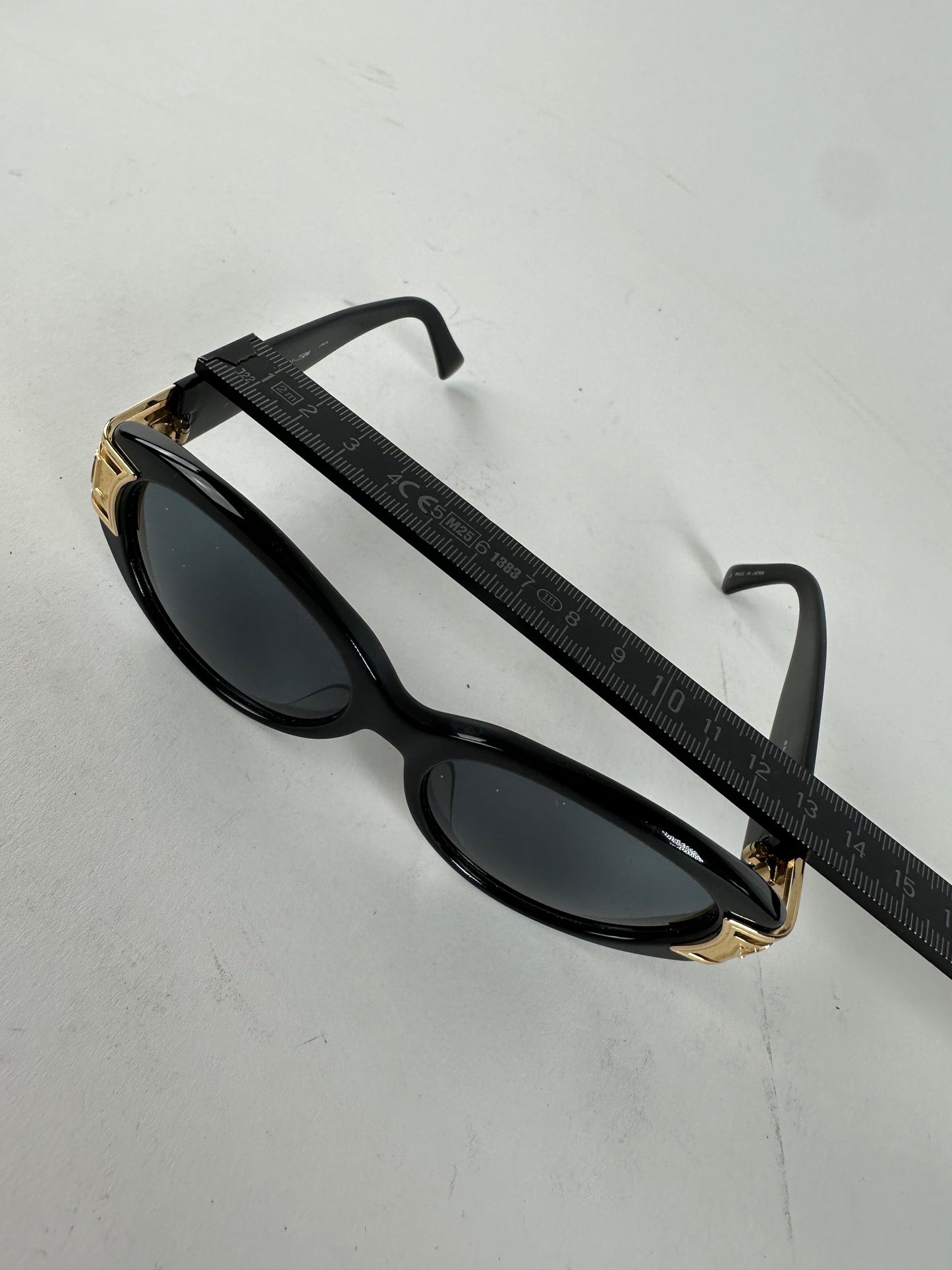 Vintage Yves Saint Laurent Sunglasses Black Gold YSL Logo