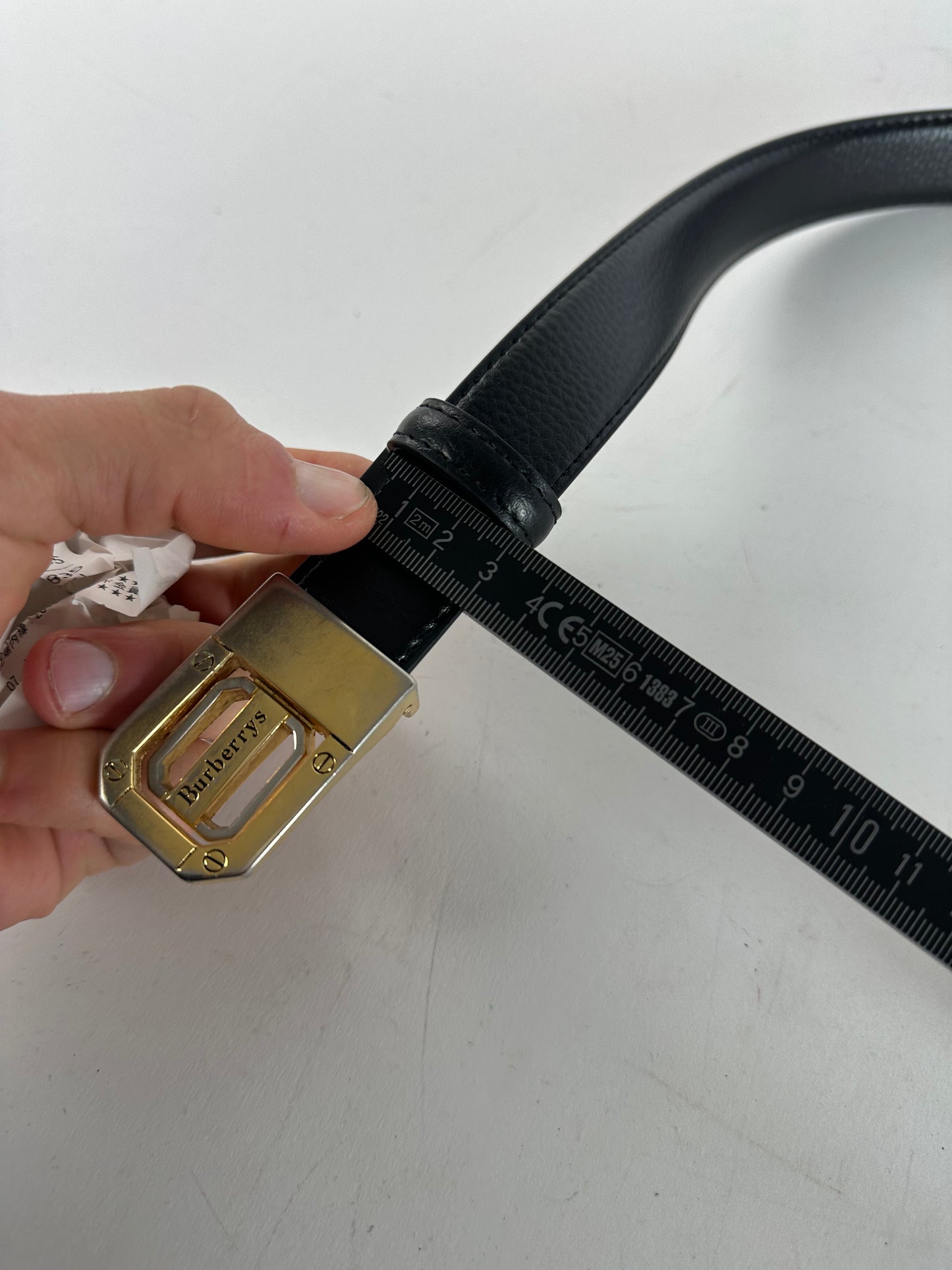 Vintage Burberry Leather Belt Black