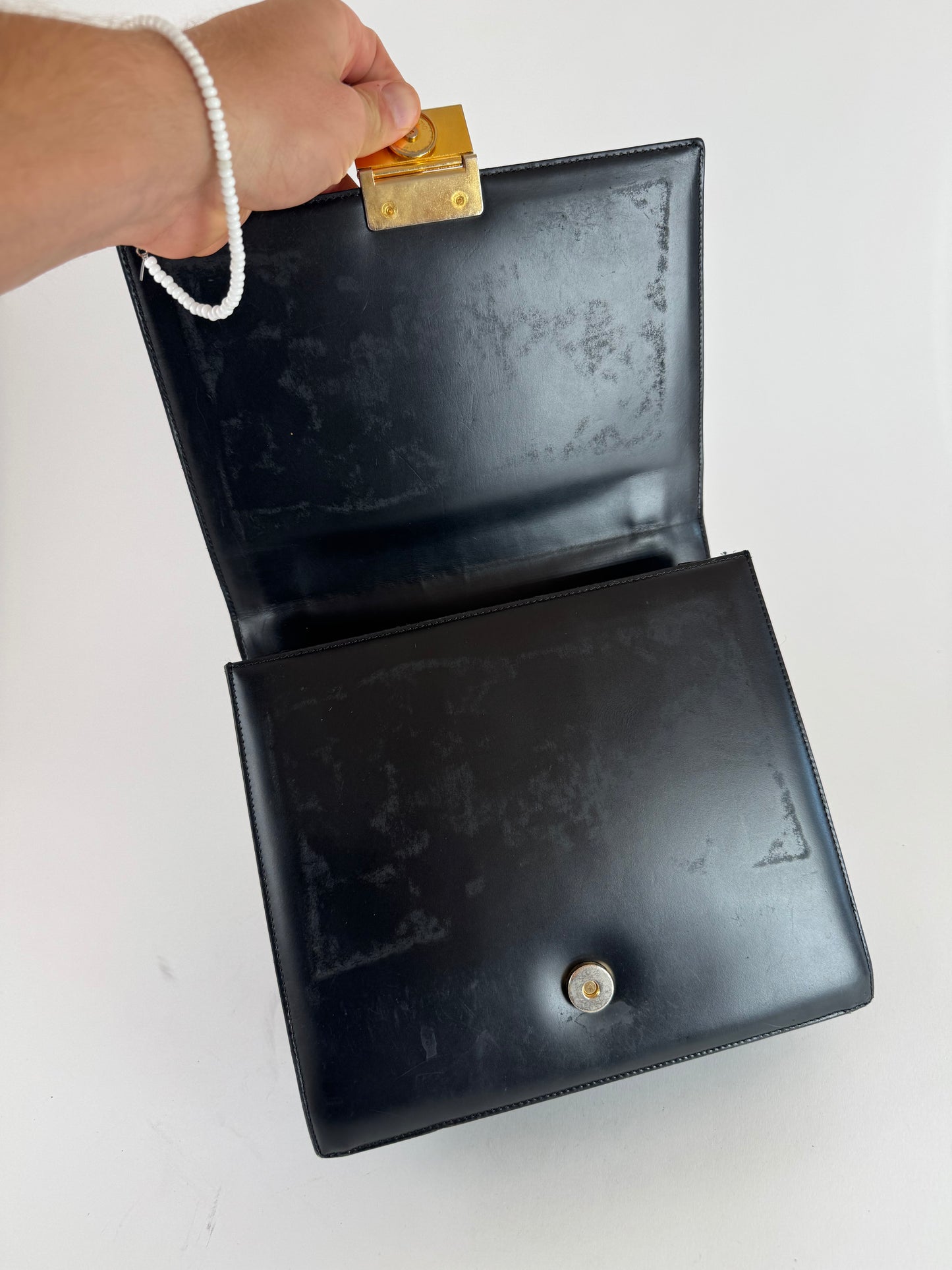 Vintage Givenchy 4G Patent Leather bag black