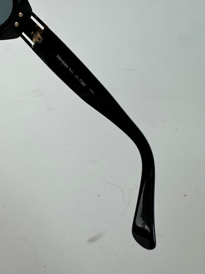 Vintage Yves Saint Laurent Sunglasses Black Gold YSL Logo